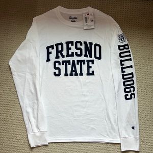 Champion white and navy Fresno State Bulldogs long sleeve t-shirt small